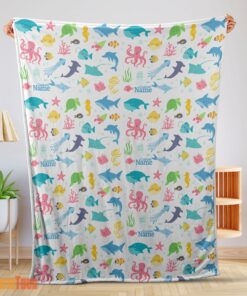 Happy Under The Sea Pattern Blanket Fleece Customized Blanket
