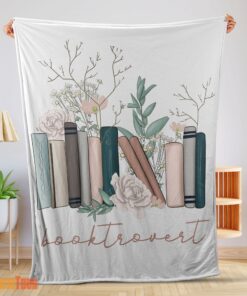 Happy Vintage Floral Book Lover Blanket Fleece