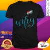 Happy Wifey Philadelphia Eagles Santa Hat Merry Christmas T-Shirt featuring festive design for Eagles fans.
