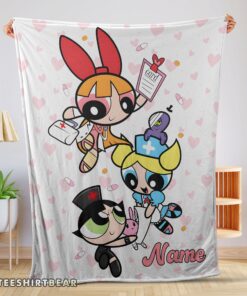Hot Cartoon Network The Powerpuff Girls Nurse Blanket Fleece Customized Blanket