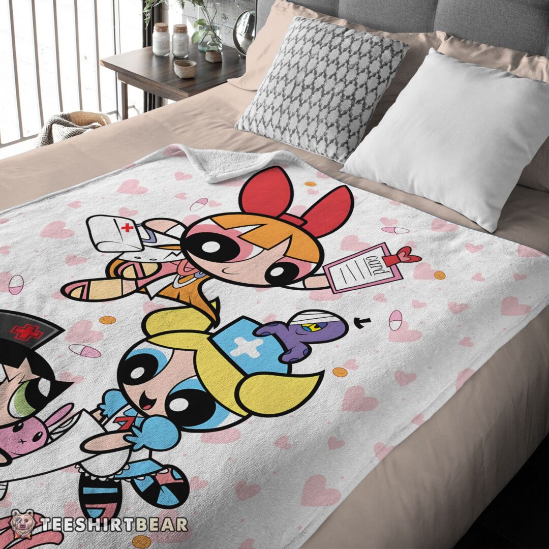 Hot Cartoon Network The Powerpuff Girls Nurse Blanket Fleece Customized Blanket