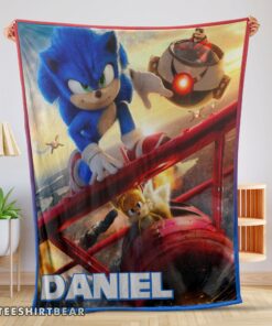 Hot Cartoon Sonic With Friends Blanket Fleece Customized Blanket