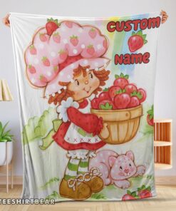 Hot Cartoon Strawberry Shortcake Blanket Customize Blanket
