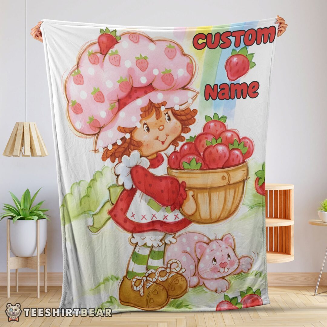 Hot Cartoon Strawberry Shortcake Blanket Customize Blanket