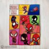 Hot Chibi Spider Man Characters Collage Blanket Fleece Customized Blanket