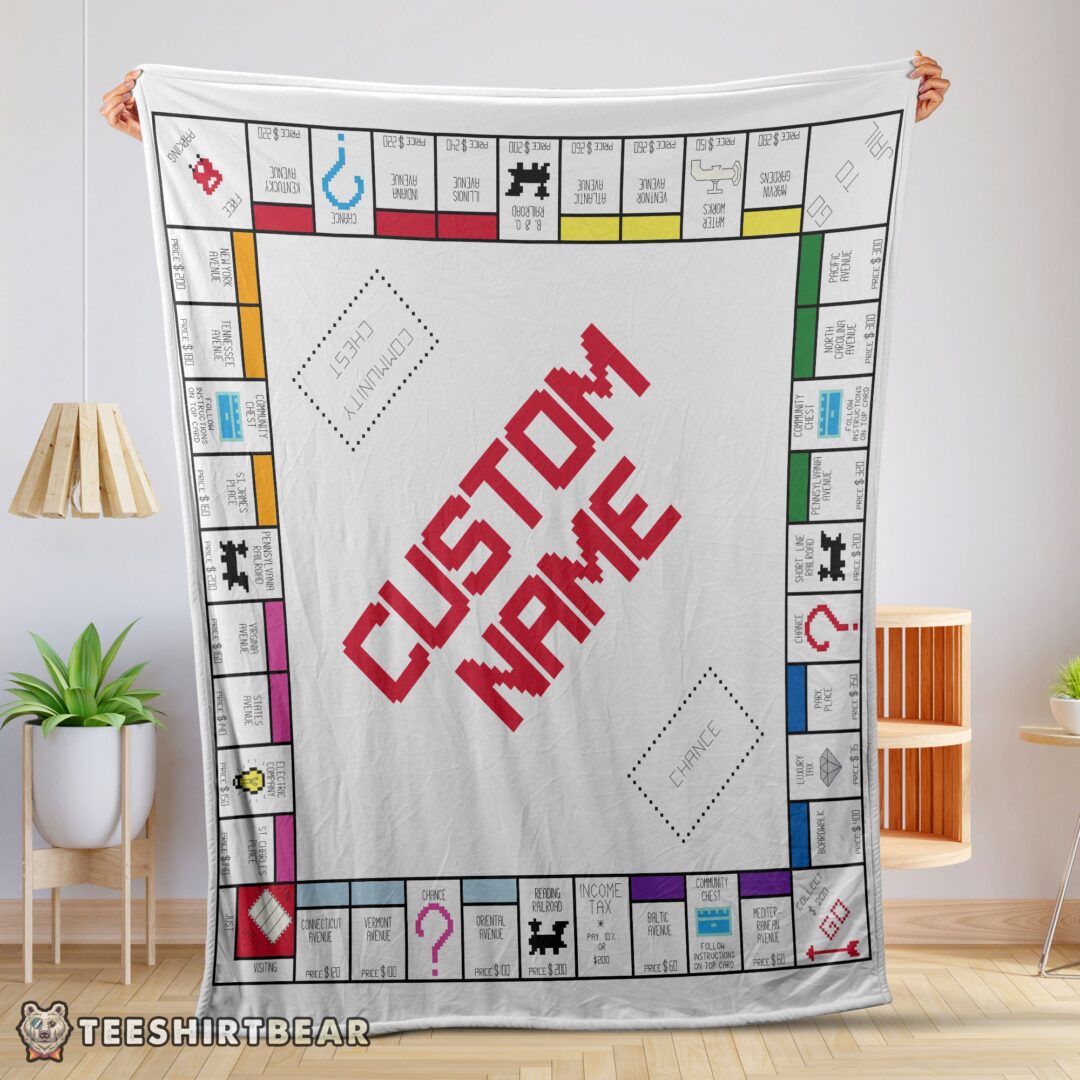 Hot Classic Monopoly Board Game Blanket Fleece Customized Blanket