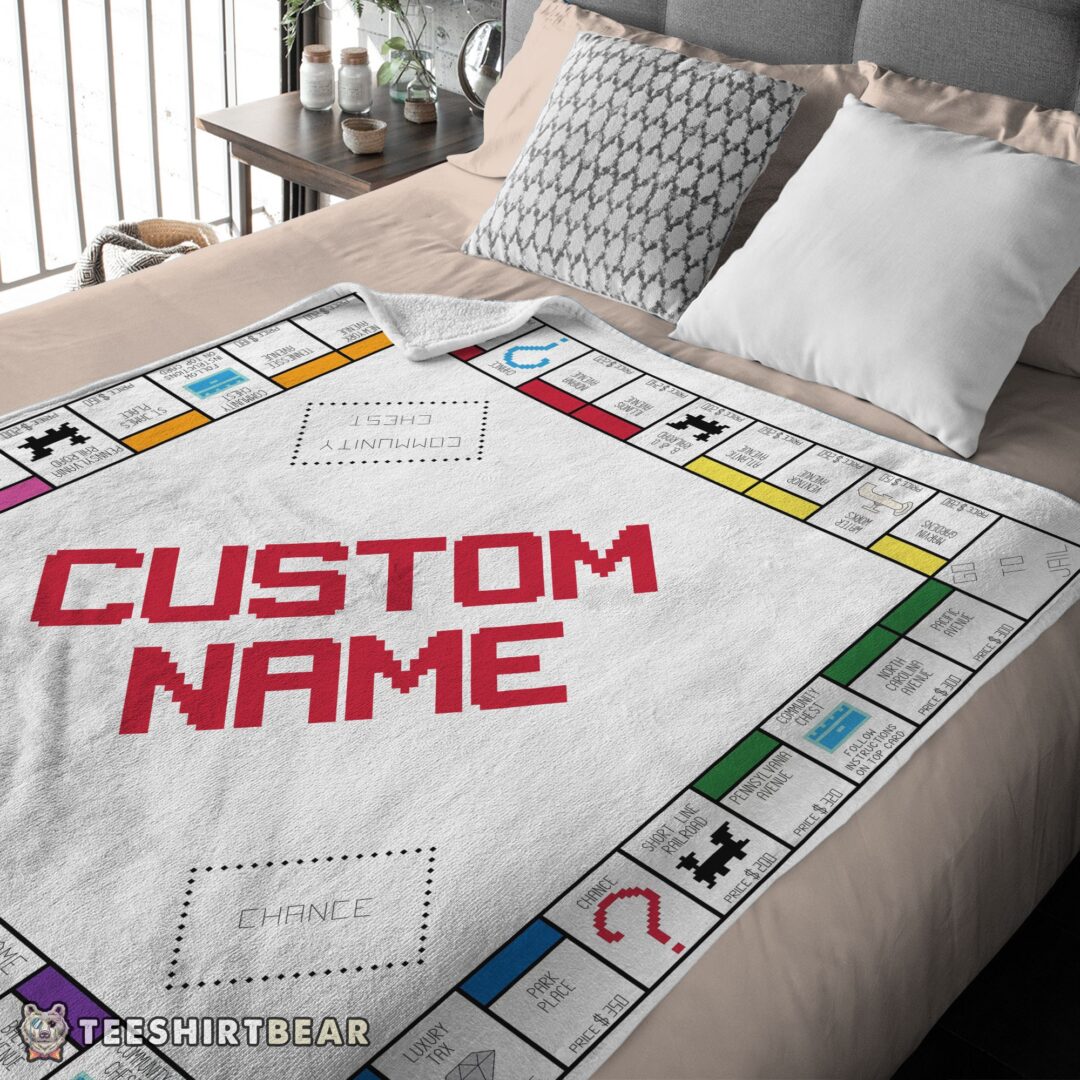 Hot Classic Monopoly Board Game Blanket Fleece Customized Blanket