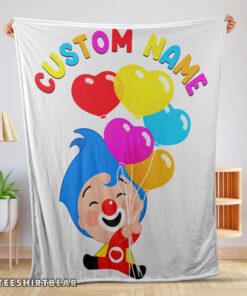 Hot Colorful Plim Plim Cheerful Clown Balloons Blanket Fleece Customized Blanket