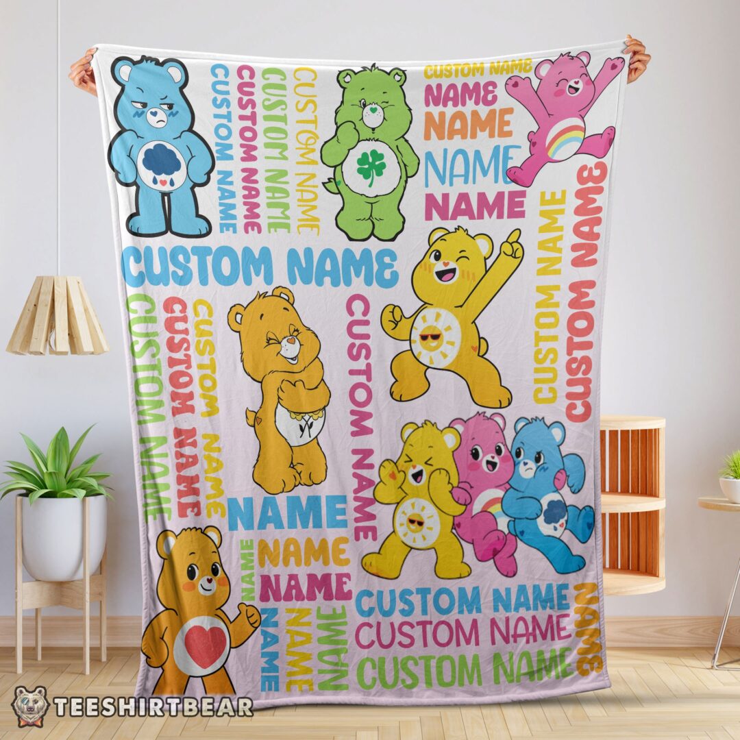 Hot Cute Care Bears & Friends Blanket Fleece Customized Blanket