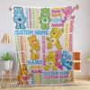 Hot Cute Care Bears & Friends Blanket Fleece Customized Blanket