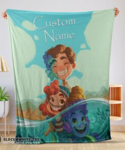 Hot Cute Disney Cartoon Summer Of Luca With Friends Blanket Fleece Customized Blanket