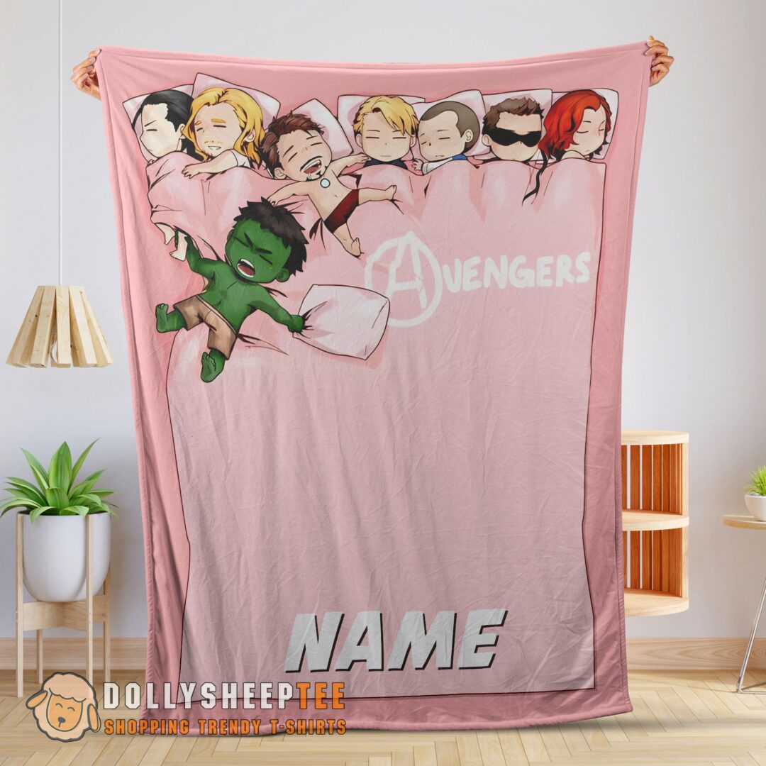 Hot Cute Marvel Avengers Assemble Avengers Chibi Sleeping Blanket Customized Blanket-mk-01 (1)