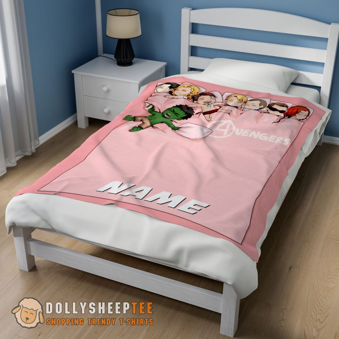 Hot Cute Marvel Avengers Assemble Avengers Chibi Sleeping Blanket Customized Blanket-mk-01 (2)