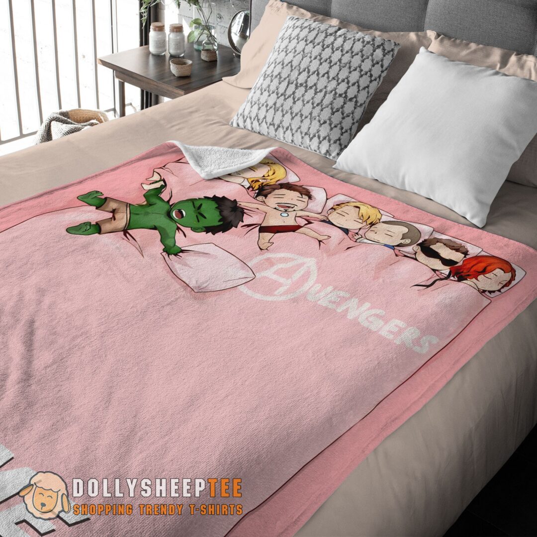 Hot Cute Marvel Avengers Assemble Avengers Chibi Sleeping Blanket Customized Blanket-mk-01 (3)