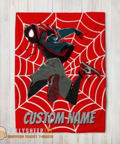 Hot Cute Official Spider-Man Into The Spider-Verse Miles Morales Blanket Fleece Customized Blanket