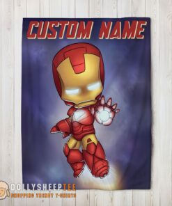 Hot Cute Official Superhero Marvel Avenger Chibi Iron Man Blanket Fleece Customized Blanket