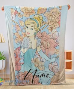 Hot Cute Premium Disney Cinderella Elegant Princess Bloom Blanket Fleece Customized Blanket
