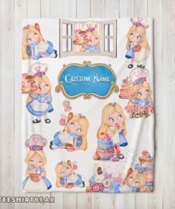 Hot Disney Alice Baking Alice In Wonderland Cake Blanket Fleece Customized Blanket