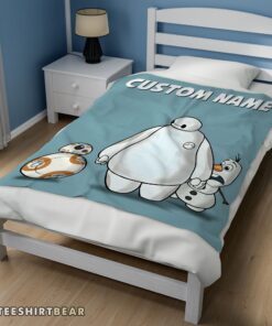 Hot Disney Cartoon Big Hero 6 Baymax With Friends Blanket Fleece Customized Blanket - Image 3