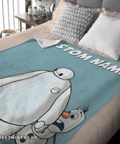 Hot Disney Cartoon Big Hero 6 Baymax With Friends Blanket Fleece Customized Blanket - Image 4
