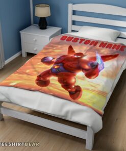 Hot Disney Cartoon Big Hero 6 Red Baymax Blanket - Image 3