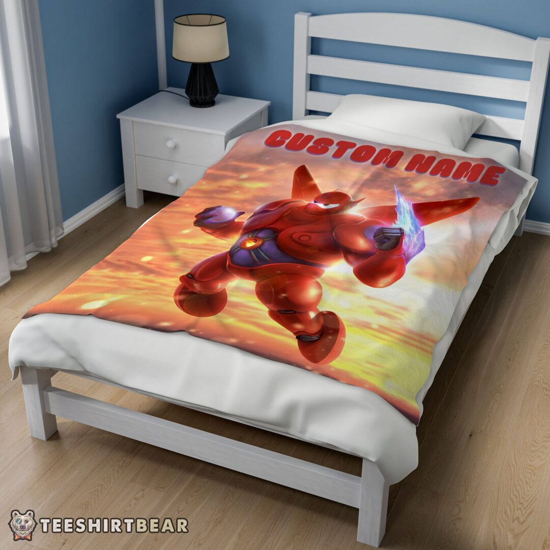 hot-disney-cartoon-big-hero-6-red-baymax-blanket-mk-02 Hot Disney Cartoon Big Hero 6 Red Baymax Blanket - Image 3