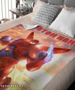 Hot Disney Cartoon Big Hero 6 Red Baymax Blanket - Image 4