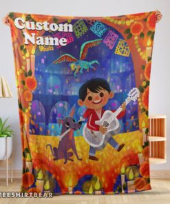 Hot Disney Cartoon COCO Boy With Guitar Cute Blanket Fleece Customized Blanket