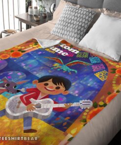 Hot Disney Cartoon COCO Boy With Guitar Cute Blanket Fleece Customized Blanket - Image 4