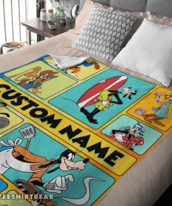Hot Disney Cartoon Goofy With Friends Blanket Fleece Customized Blanket - Image 4