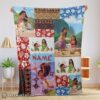 Hot Disney Cartoon Moana Family With Friends Blanket Fleece Customized Blanket