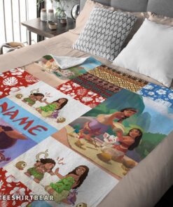 Hot Disney Cartoon Moana Family With Friends Blanket Fleece Customized Blanket - Image 4