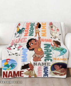 Hot Disney Cartoon Moana With Friends Blanket Fleece Customized Blanket - Image 3