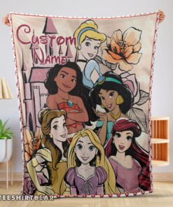 Hot Disney Cartoon Princess Characters Blanket Fleece Customized Blanket