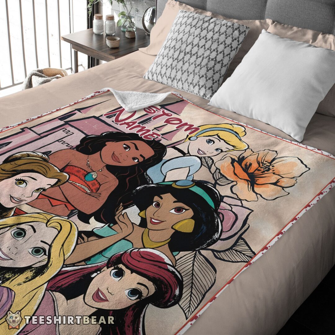 hot-disney-cartoon-princess-characters-blanket-fleece-customized-blanket-mk-02 Hot Disney Cartoon Princess Characters Blanket Fleece Customized Blanket - Image 3