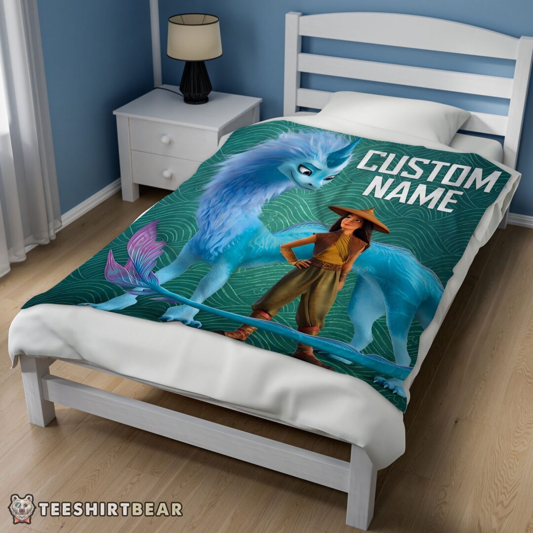 hot-disney-cartoon-retro-raya-and-the-last-dragon-blanket-fleece-customized-blanket-mk-02 Hot Disney Cartoon Retro Raya And The Last Dragon Blanket Fleece Customized Blanket - Image 3