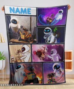 Hot Disney Cartoon Wall-E And Eve Blanket Fleece Customized Blanket