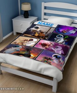 Hot Disney Cartoon Wall-E And Eve Blanket Fleece Customized Blanket - Image 3