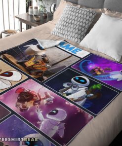 Hot Disney Cartoon Wall-E And Eve Blanket Fleece Customized Blanket - Image 4