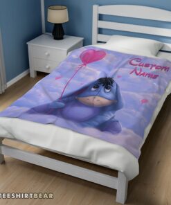Hot Disney Cartoon Winnie The Pooh Eeyore Cute Blanket Fleece Customized Blanket - Image 3