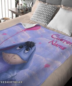 Hot Disney Cartoon Winnie The Pooh Eeyore Cute Blanket Fleece Customized Blanket - Image 4