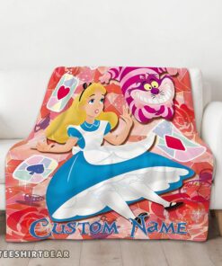 Hot Disney Cheshire Cat Alice In Wonderland Blanket Fleece Customized Blanket - Image 3