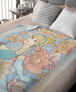 Hot Disney Cinderella Elegant Princess Bloom Blanket Fleece Customized Blanket - Image 4