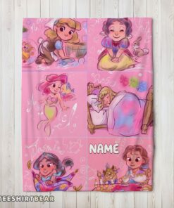 Hot Disney Cute Kids Princess Sketches Blanket Fleece Customized Blanket