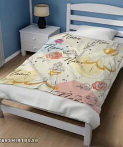 Hot Disney Elegant Princess Belle Pretty Blanket Fleece Customized Blanket - Image 3