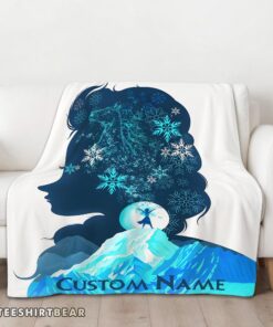Hot Disney Frozen Elsa Double Exposure Blanket Fleece Customized Blanket - Image 3