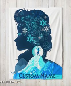 Hot Disney Frozen Elsa Double Exposure Blanket Fleece Customized Blanket