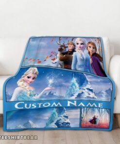 Hot Disney Frozen Elsa & Friends Journey Collage Blanket Fleece Customized Blanket - Image 3