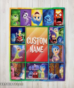 Hot Disney Inside Out Colorful Collage Blanket Fleece Customized Blanket