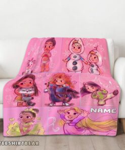 Hot Disney Kids Princess Sketches Blanket Fleece Customized Blanket - Image 3